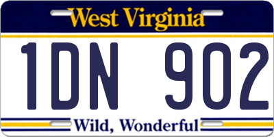 WV license plate 1DN902