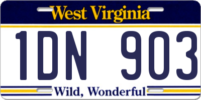 WV license plate 1DN903