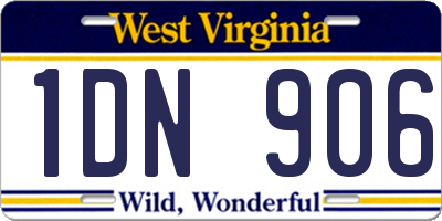 WV license plate 1DN906