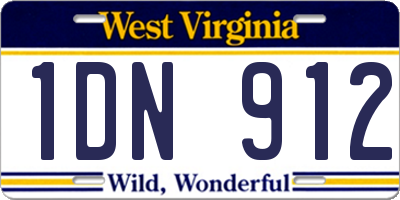 WV license plate 1DN912