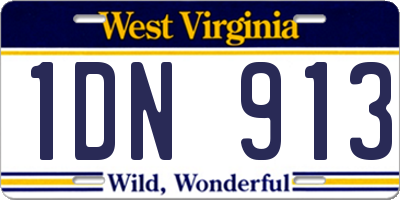 WV license plate 1DN913