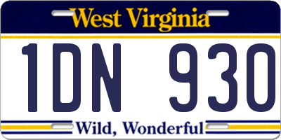 WV license plate 1DN930