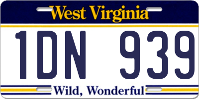 WV license plate 1DN939