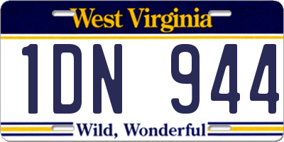 WV license plate 1DN944