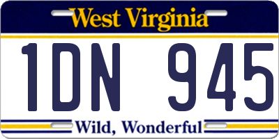 WV license plate 1DN945