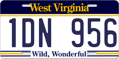 WV license plate 1DN956