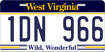 WV license plate 1DN966