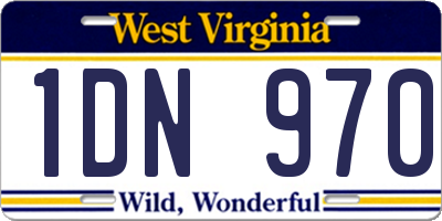 WV license plate 1DN970