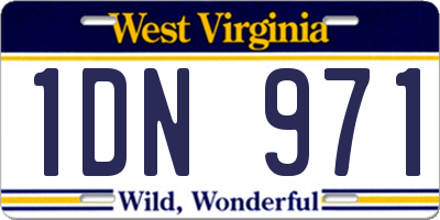WV license plate 1DN971