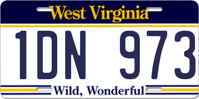 WV license plate 1DN973