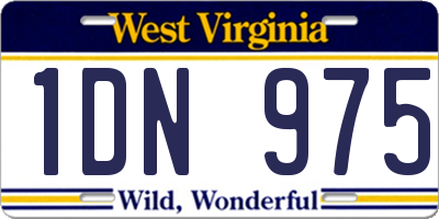 WV license plate 1DN975