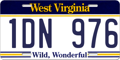 WV license plate 1DN976