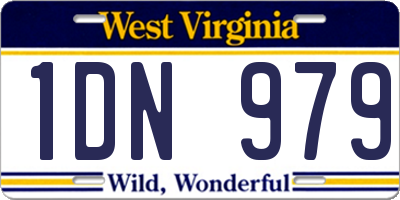 WV license plate 1DN979
