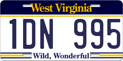 WV license plate 1DN995
