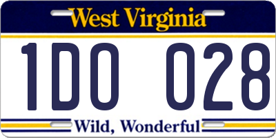WV license plate 1DO028