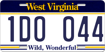 WV license plate 1DO044