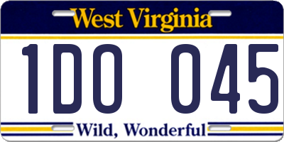 WV license plate 1DO045