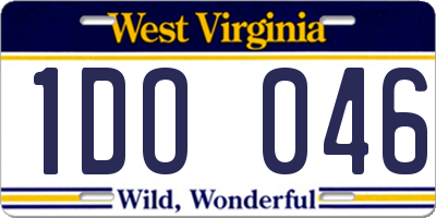 WV license plate 1DO046
