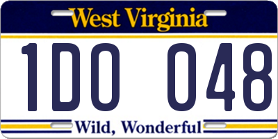 WV license plate 1DO048