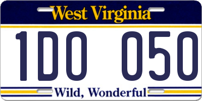 WV license plate 1DO050