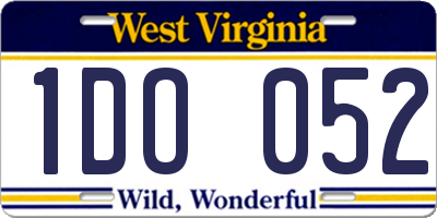 WV license plate 1DO052