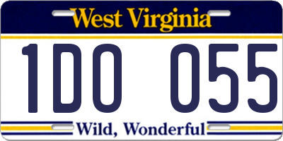 WV license plate 1DO055