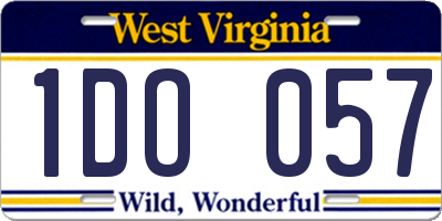WV license plate 1DO057