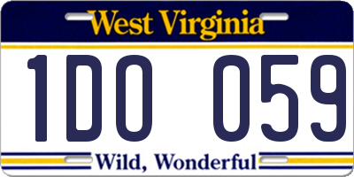 WV license plate 1DO059