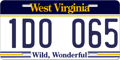 WV license plate 1DO065
