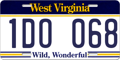 WV license plate 1DO068