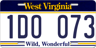 WV license plate 1DO073