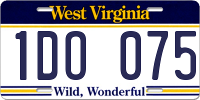 WV license plate 1DO075