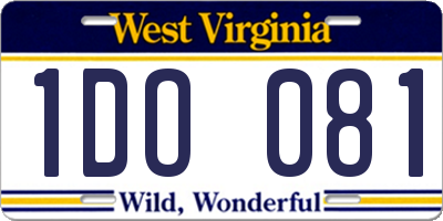WV license plate 1DO081