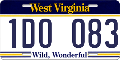 WV license plate 1DO083