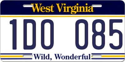 WV license plate 1DO085