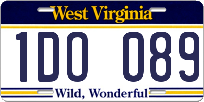 WV license plate 1DO089