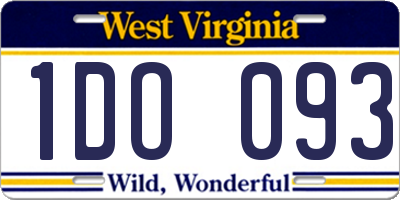 WV license plate 1DO093