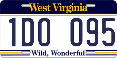 WV license plate 1DO095