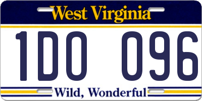 WV license plate 1DO096