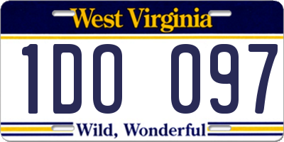 WV license plate 1DO097