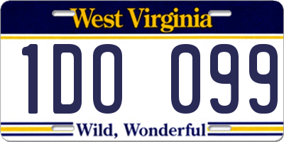 WV license plate 1DO099