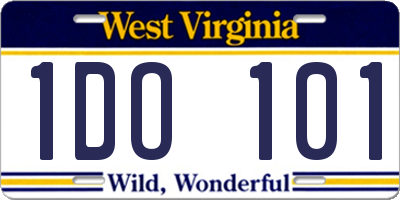 WV license plate 1DO101
