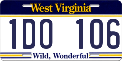 WV license plate 1DO106
