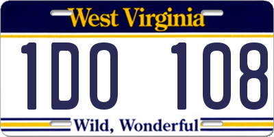 WV license plate 1DO108