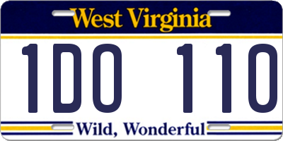 WV license plate 1DO110