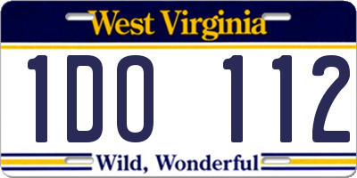 WV license plate 1DO112