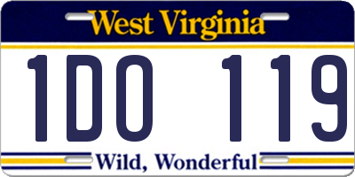 WV license plate 1DO119
