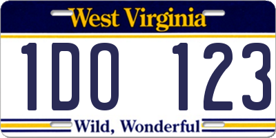 WV license plate 1DO123