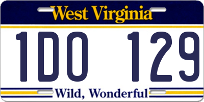 WV license plate 1DO129