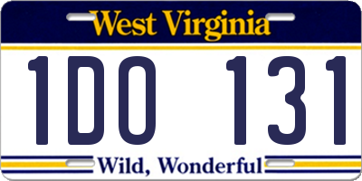 WV license plate 1DO131